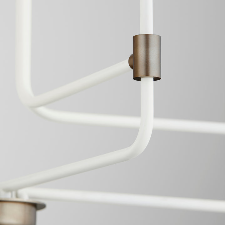 Davies 5 Light Chandelier - Studio White | Dark Brass