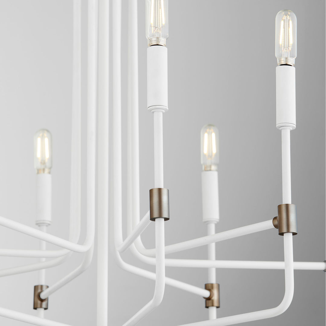 DAVIES 8 Light Chandelier - Studio White/Dark Brass