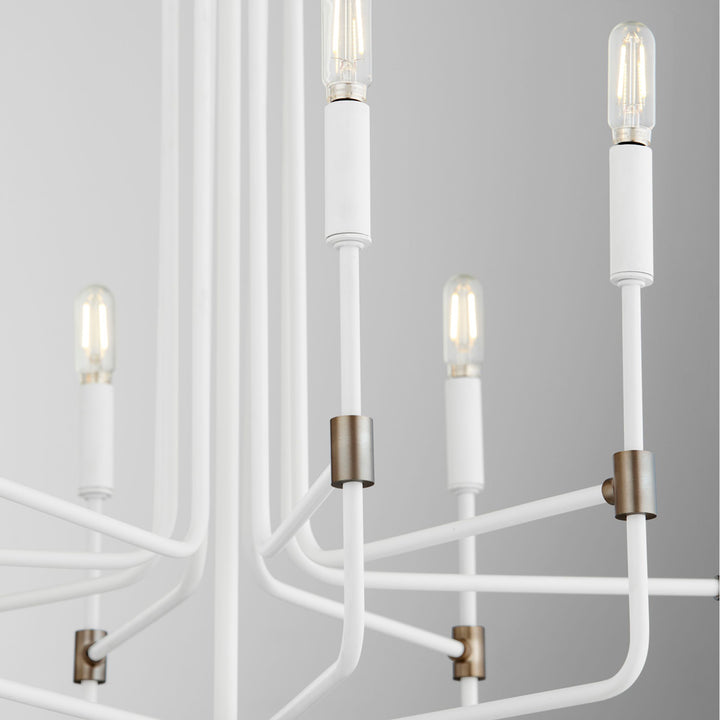 DAVIES 8 Light Chandelier - Studio White/Dark Brass