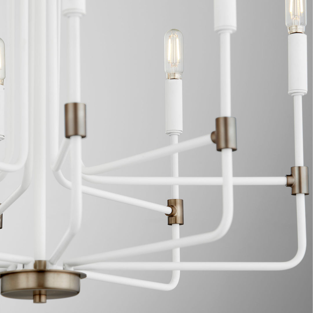 DAVIES 8 Light Chandelier - Studio White/Dark Brass