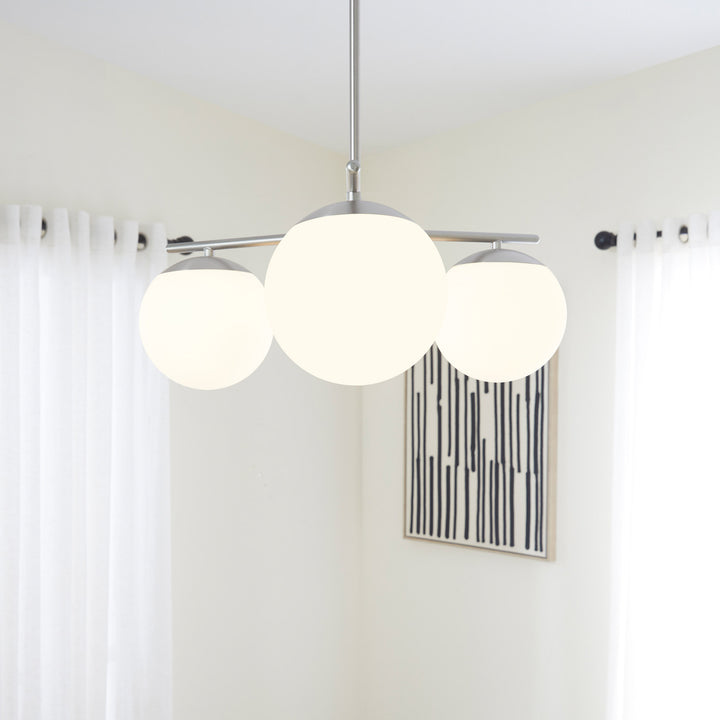 JASPER 3 Light Chandelier -  Satin Nickel