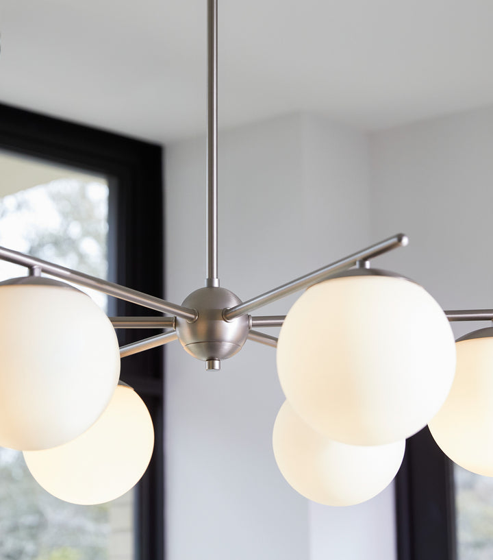 JASPER 6 Light Chandelier -  Satin Nickel