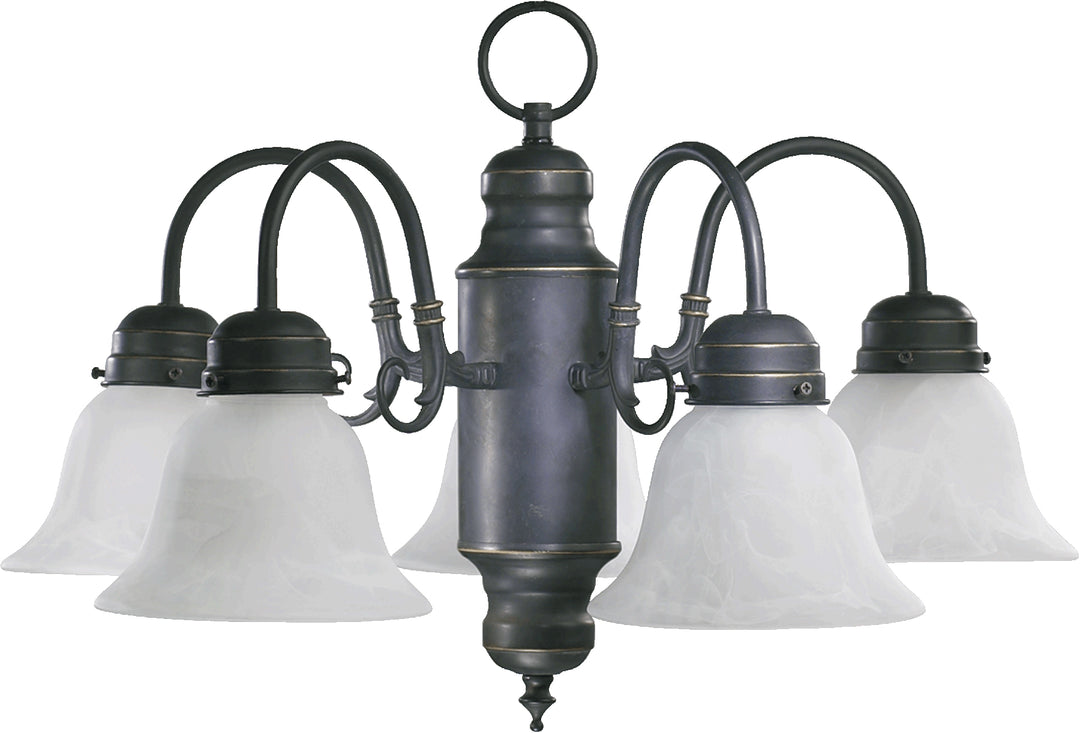 5 Light Faux Alabaster Nook - Old World