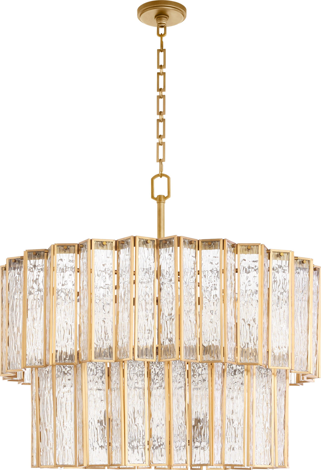 SAXONY 10 Light Chandelier - Aged Brass