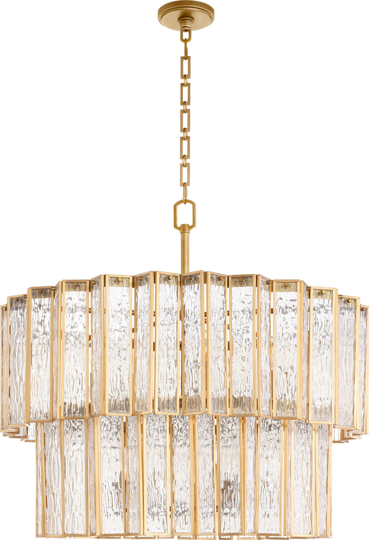SAXONY 10 Light Chandelier - Aged Brass