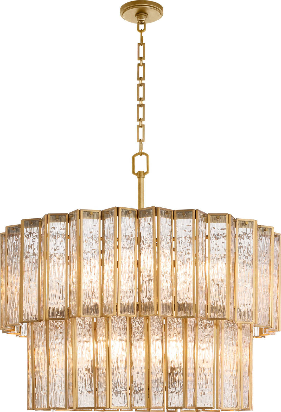 SAXONY 10 Light Chandelier - Aged Brass