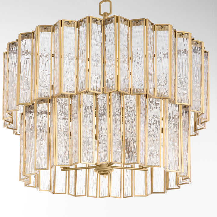 SAXONY 10 Light Chandelier - Aged Brass