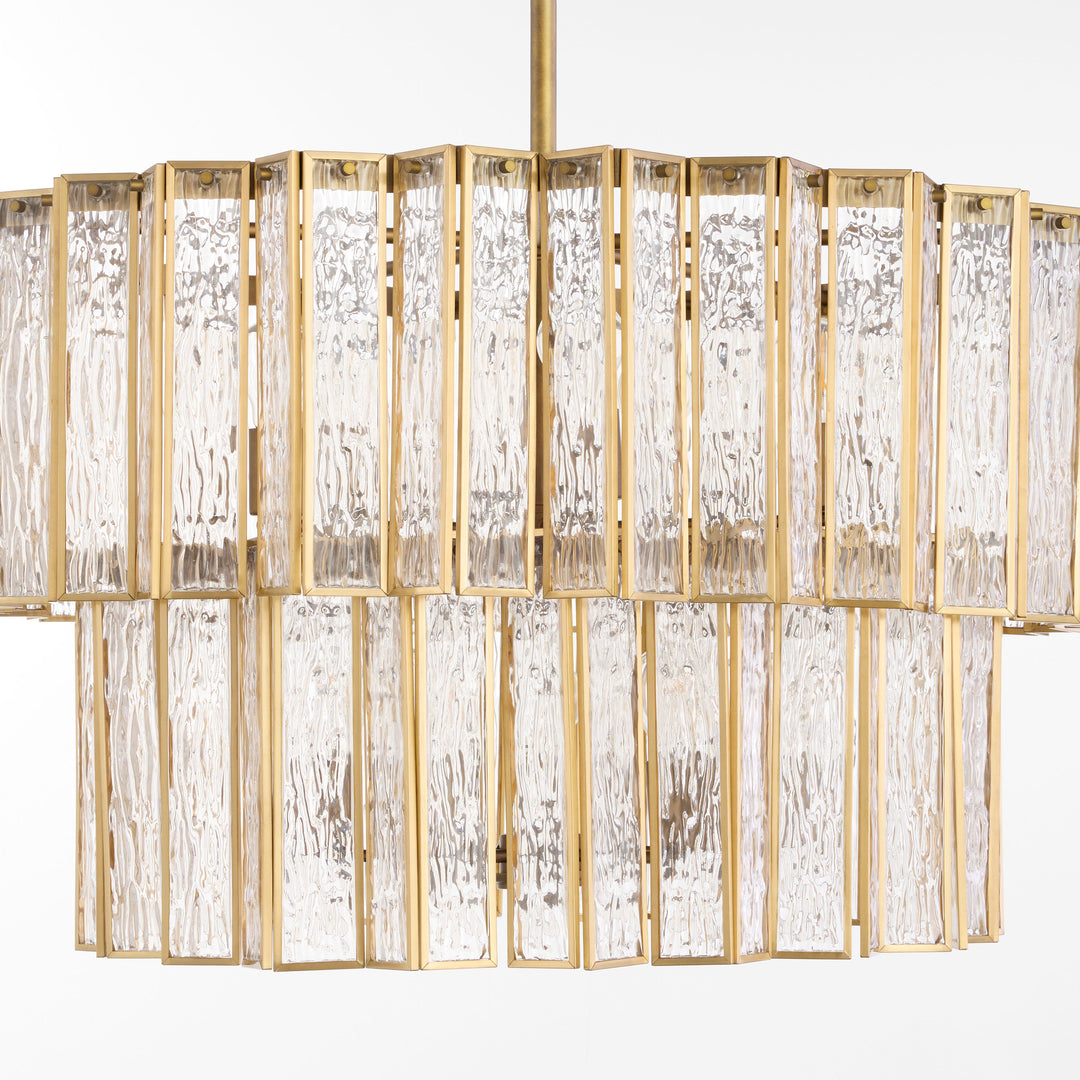 SAXONY 10 Light Chandelier - Aged Brass