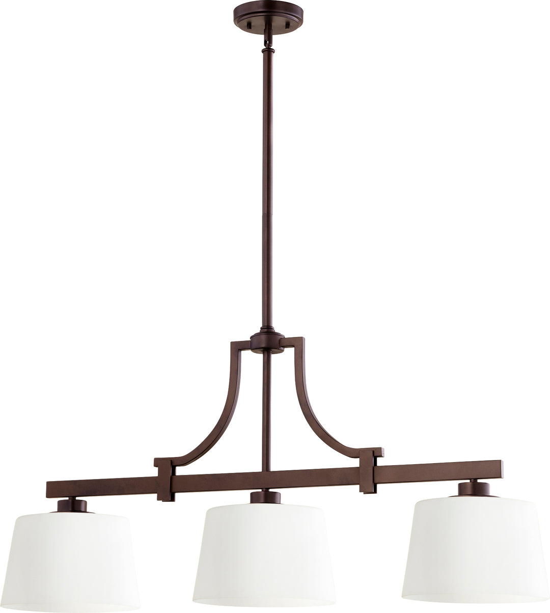 Lancaster 3 Light Transitional Oiled Bronze Linear Pendant
