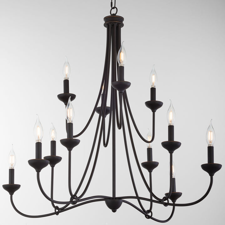 LIVINGSTON 12 Light Chandelier - Bronze