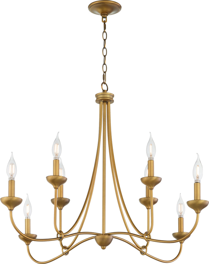 LIVINGSTON 8 Light Chandelier - Brushed Brass