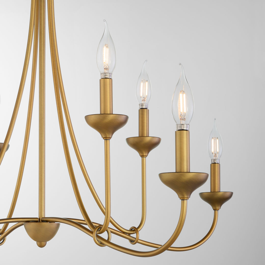 LIVINGSTON 8 Light Chandelier - Brushed Brass
