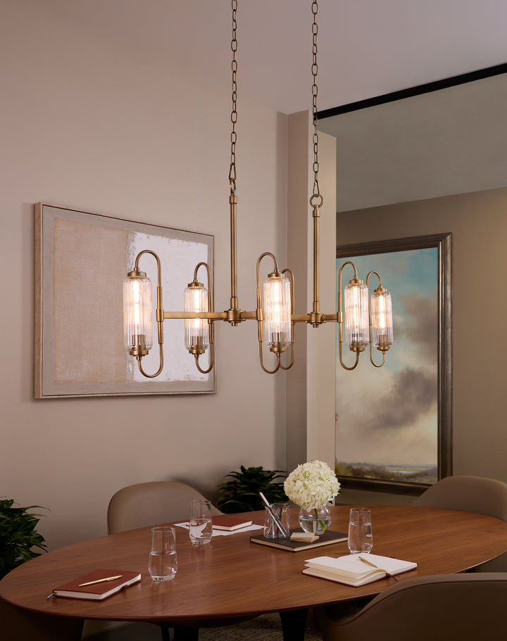 WHITMIRE 6 Light Linear - Brushed Brass