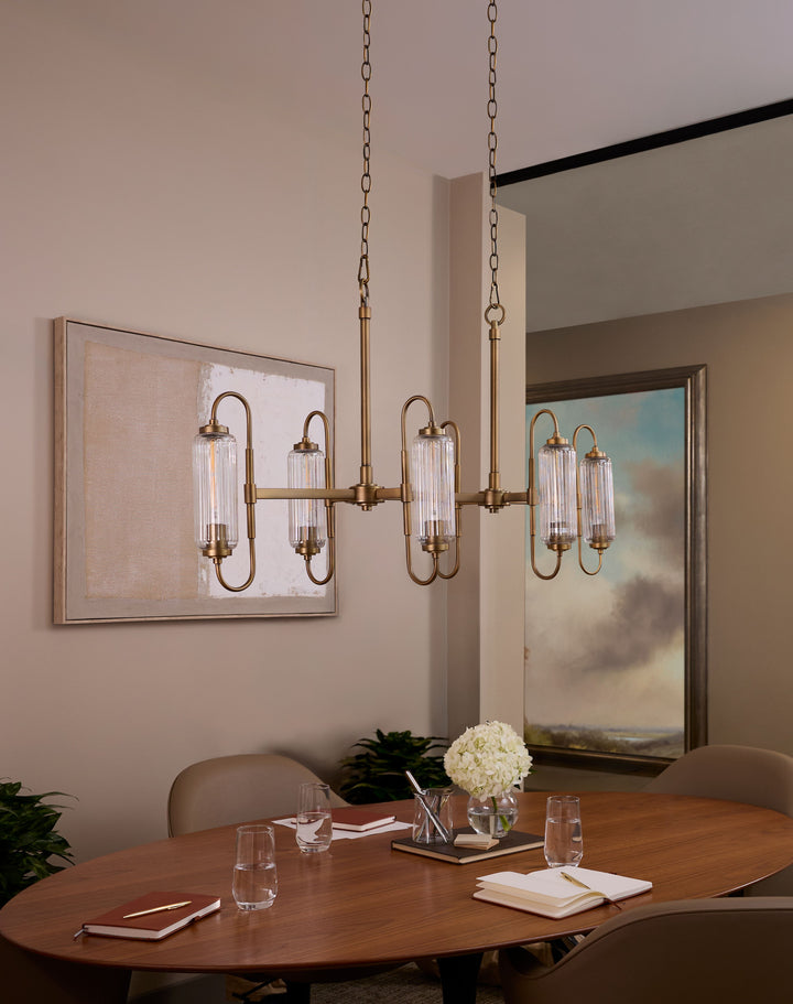 WHITMIRE 6 Light Linear - Brushed Brass