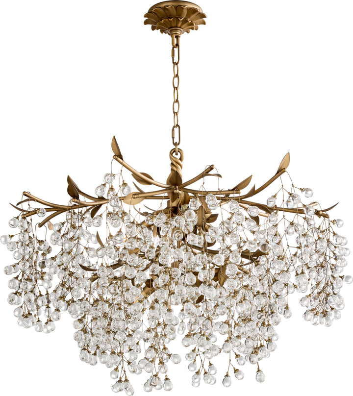GLICINA 6 Light Chandelier - Natural Brass