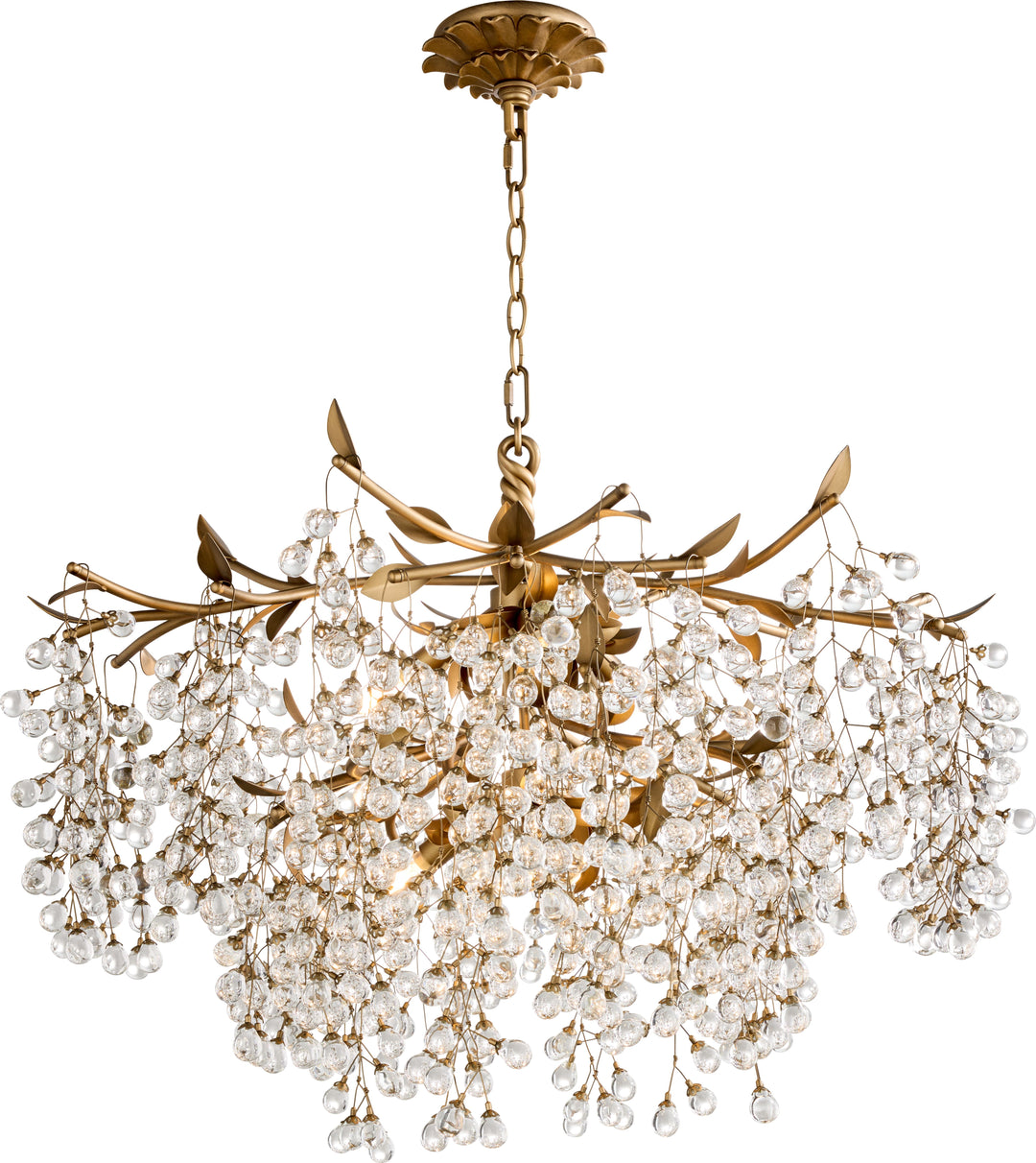 GLICINA 6 Light Chandelier - Natural Brass