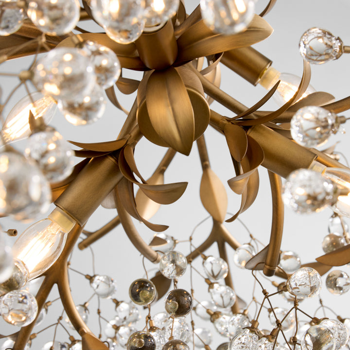 GLICINA 6 Light Chandelier - Natural Brass