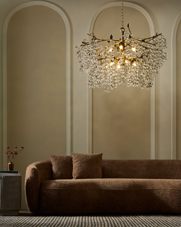 GLICINA 8-Light Chandelier- Natural Brass