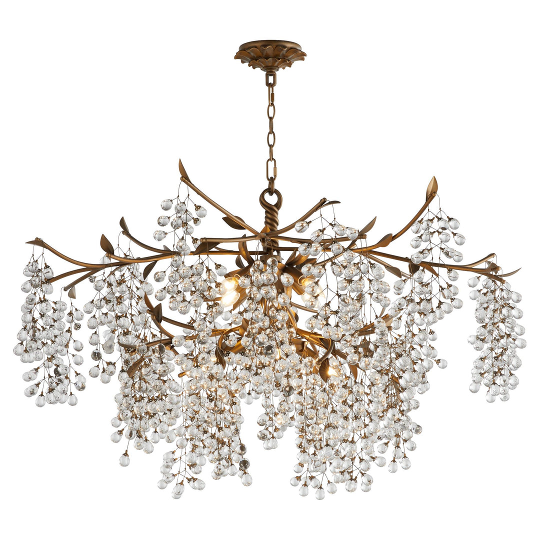 GLICINA 8-Light Chandelier- Natural Brass