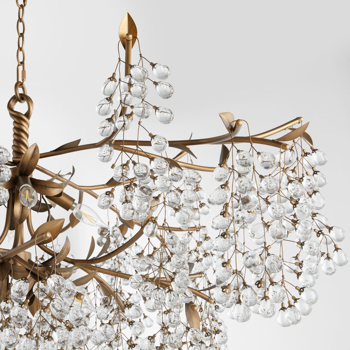 GLICINA 8-Light Chandelier- Natural Brass