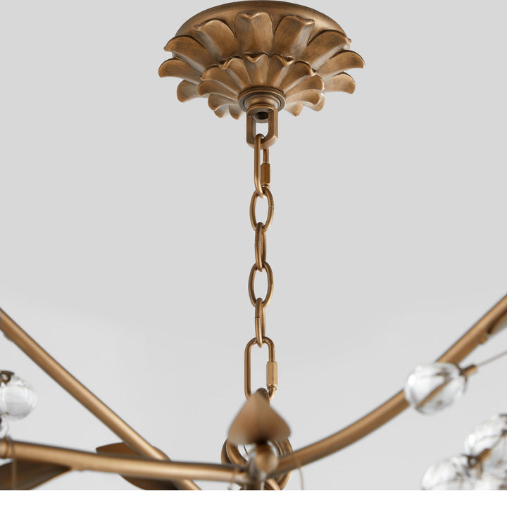 GLICINA 8-Light Chandelier- Natural Brass