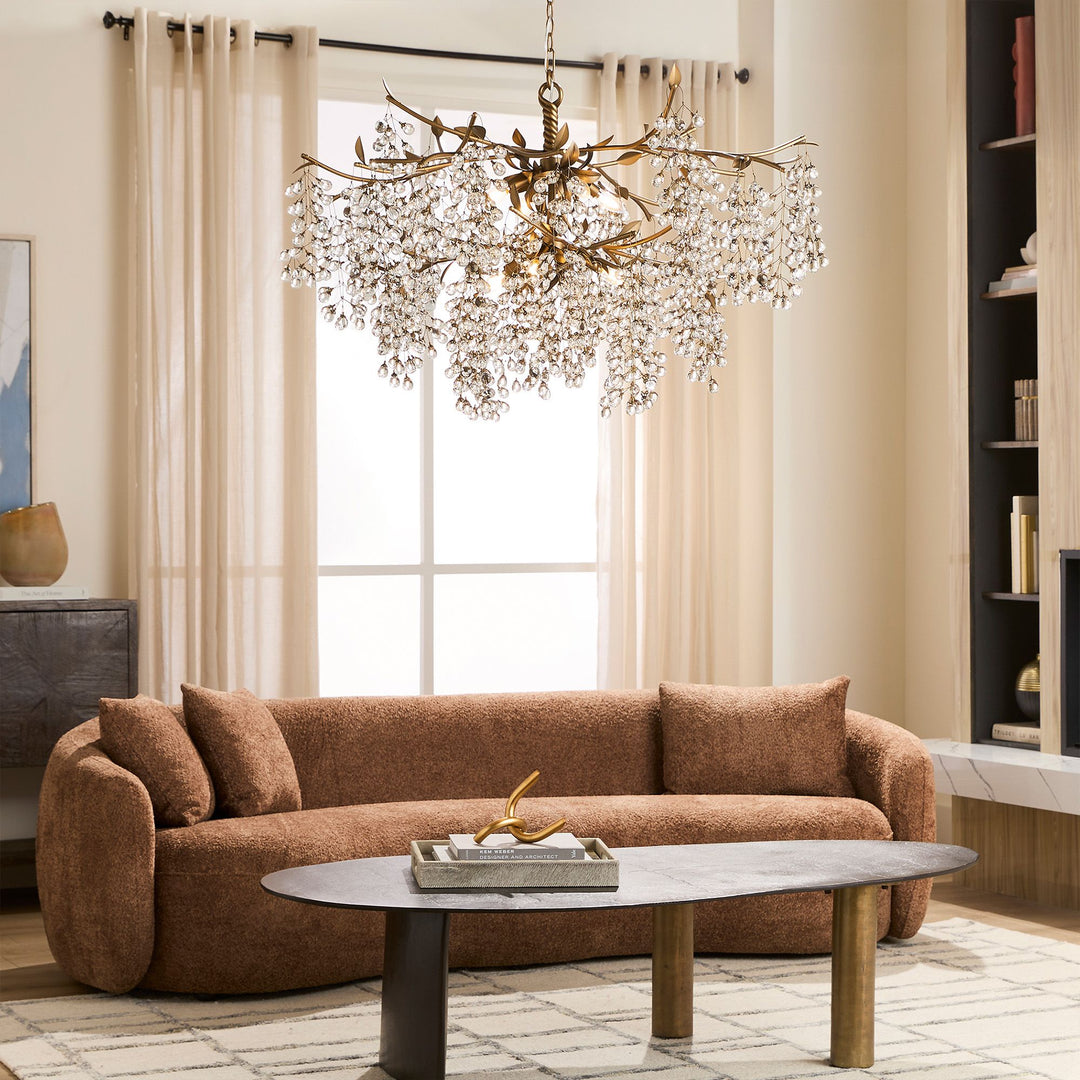 GLICINA 8-Light Chandelier- Natural Brass