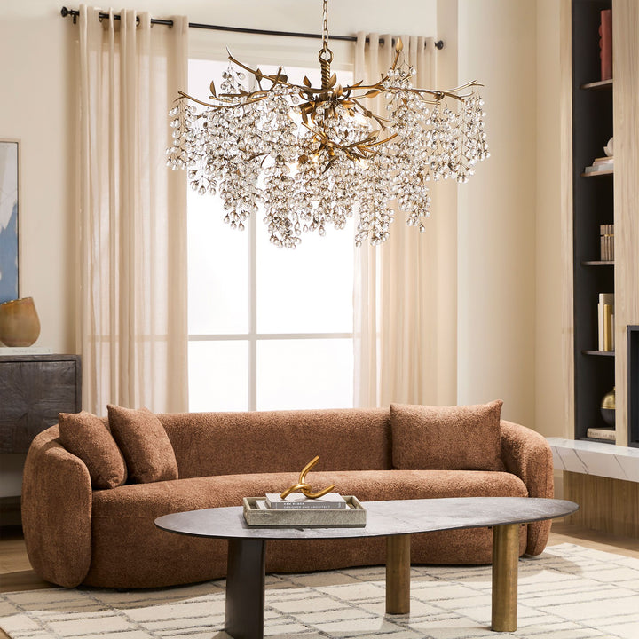 GLICINA 8-Light Chandelier- Natural Brass