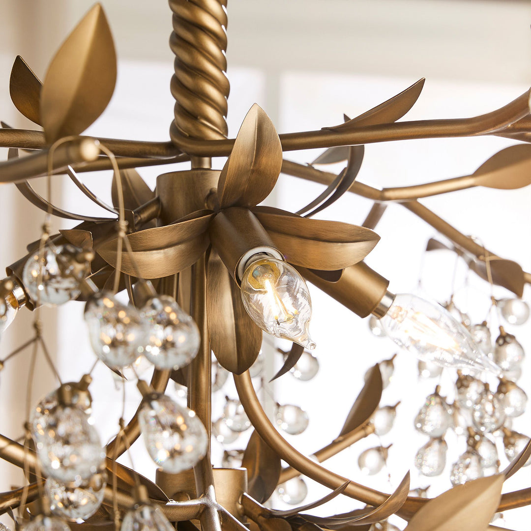 GLICINA 8-Light Chandelier- Natural Brass
