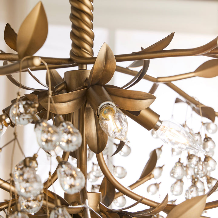 GLICINA 8-Light Chandelier- Natural Brass