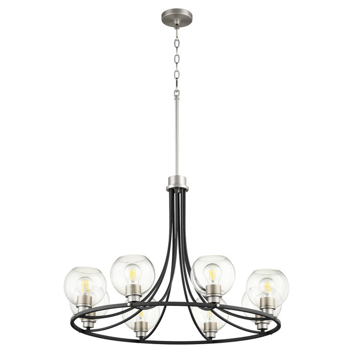 CLARION 8 Light Chandelier - Textured Black/Satin Nickel
