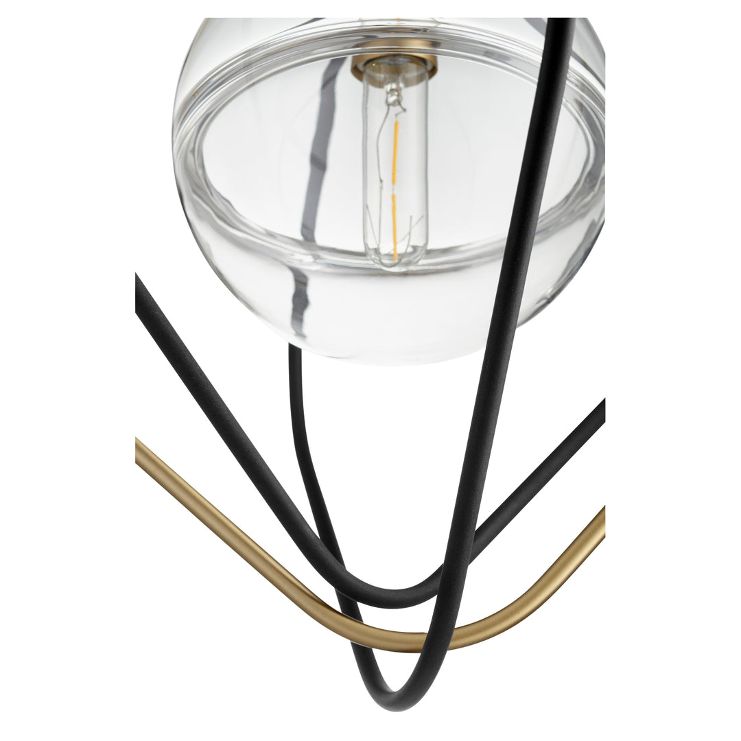 Gimble 1-Light Black/Aged Brass Pendant