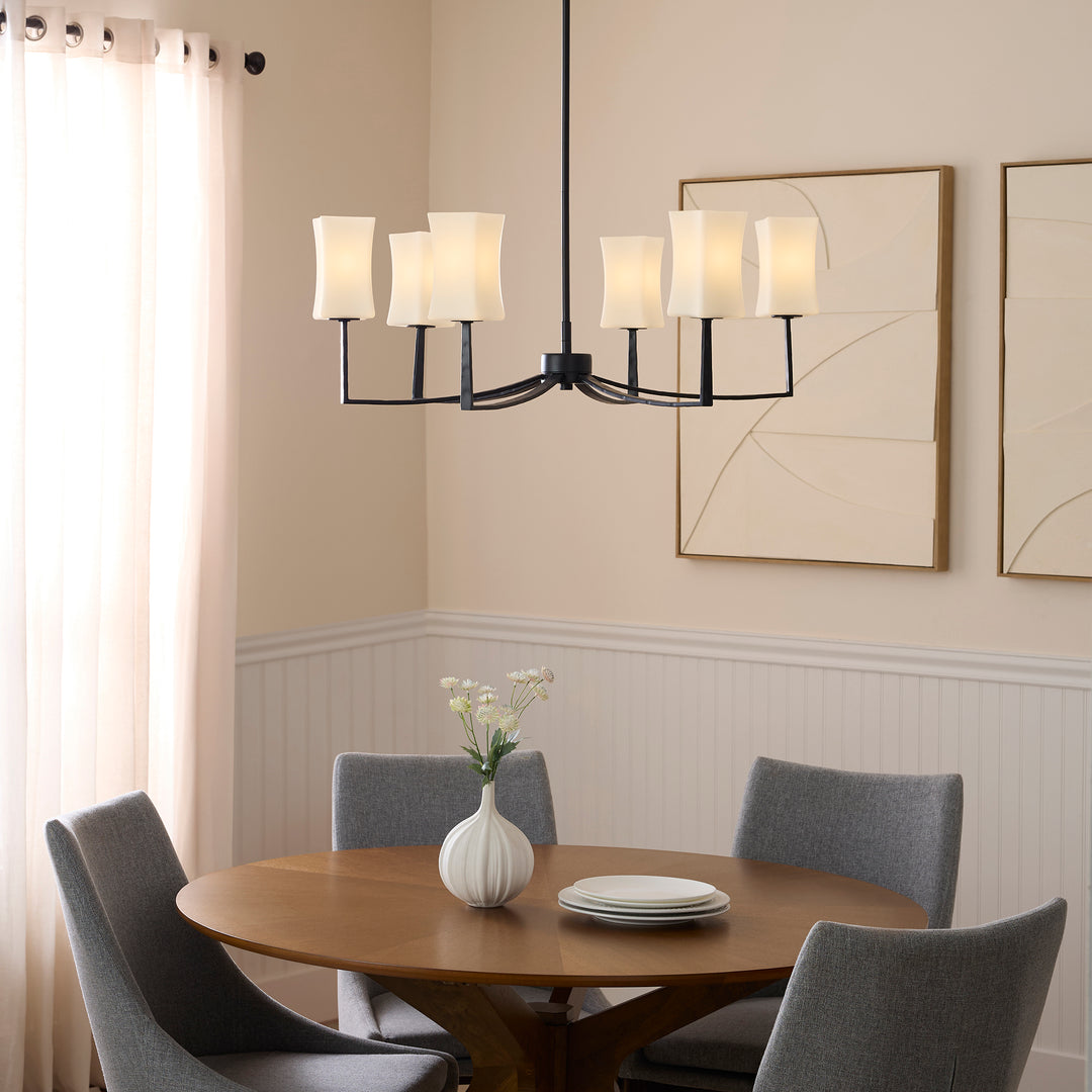 AYALA 6 Light Chandelier - Matte Black
