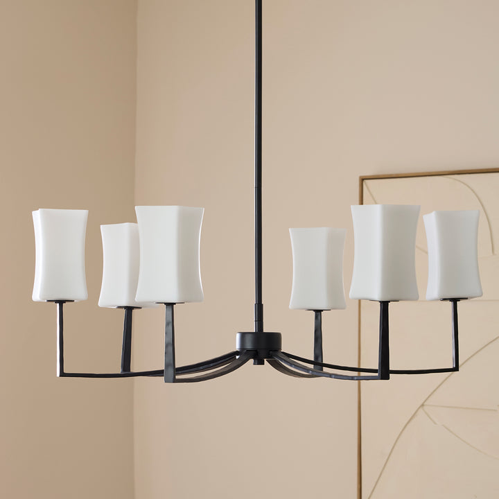 AYALA 6 Light Chandelier - Matte Black