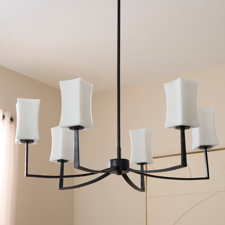 AYALA 6 Light Chandelier - Matte Black