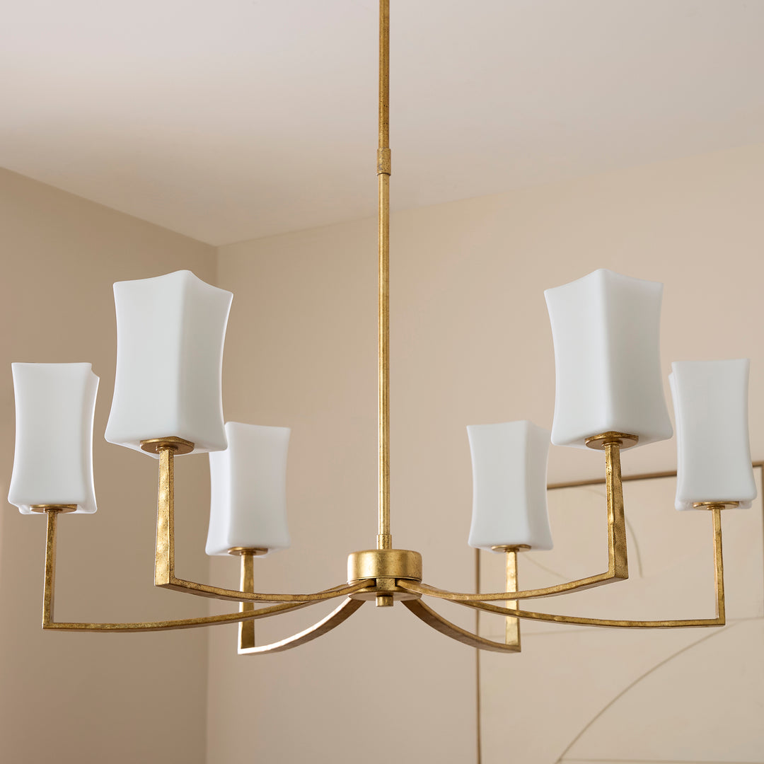 AYALA 6 Light Chandelier - Gold Leaf