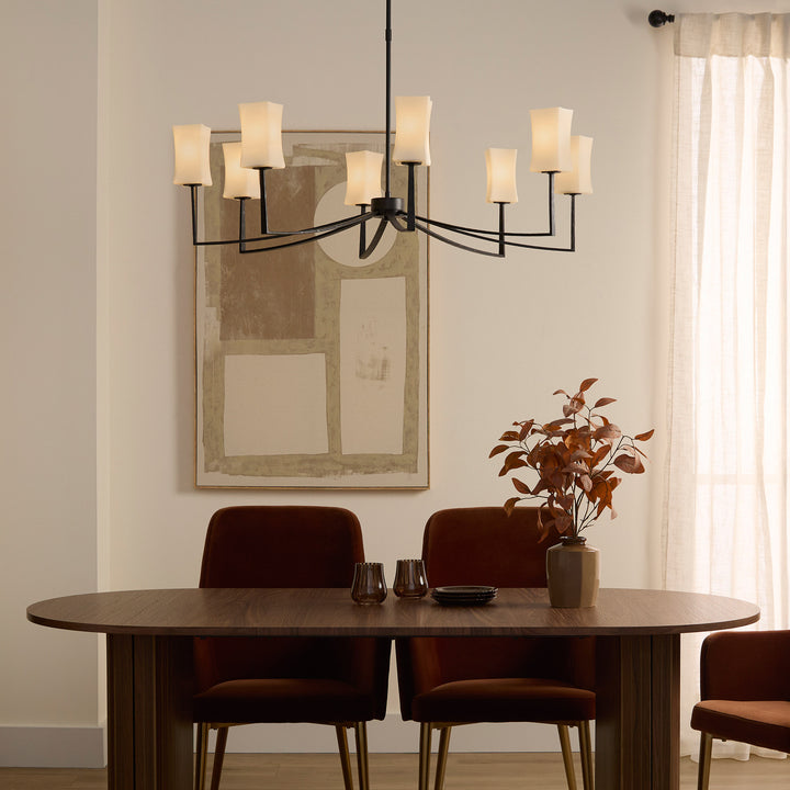 AYALA 8 Light Chandelier - Matte Black