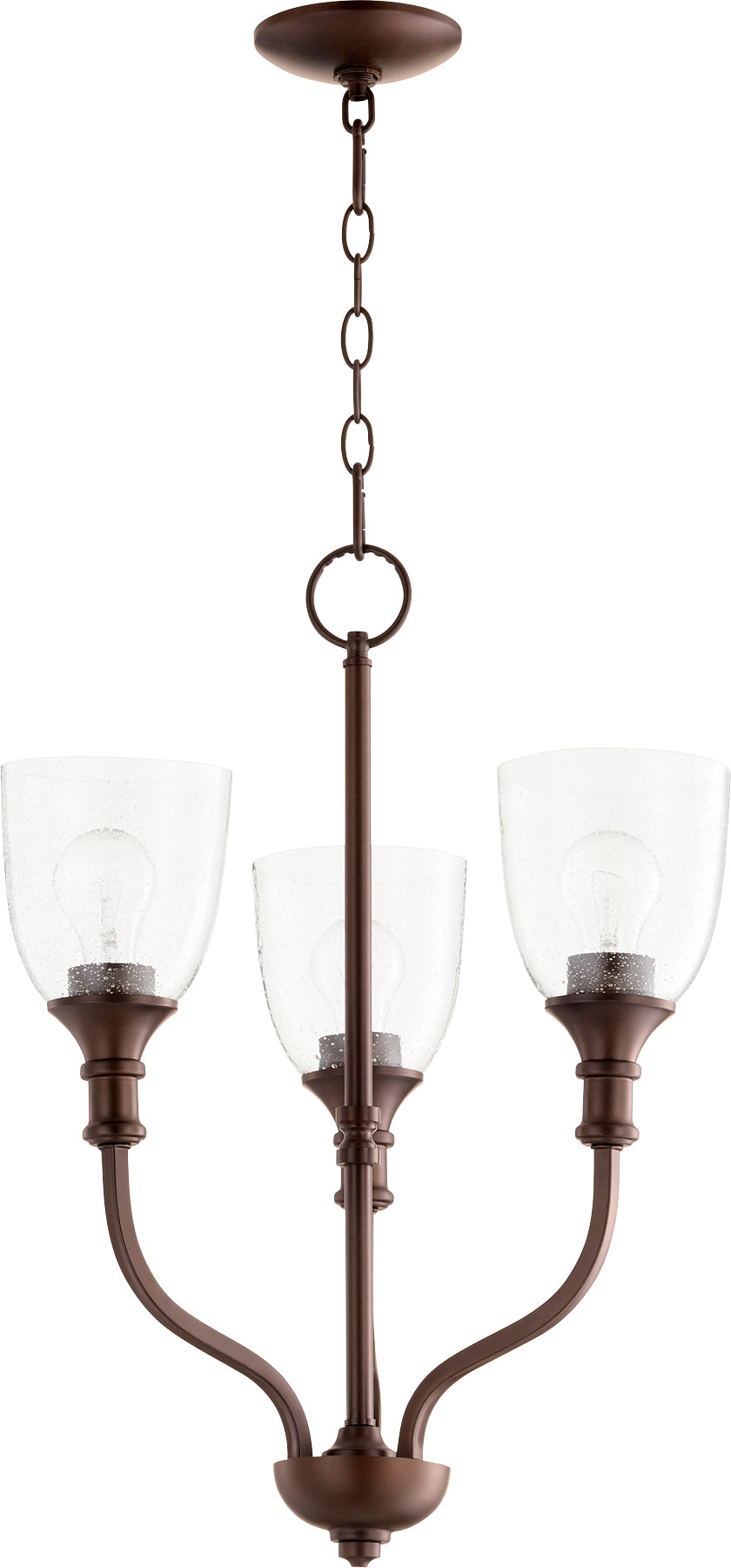 RICHMOND Clear Seeded Chandelier - Oiled Bronze