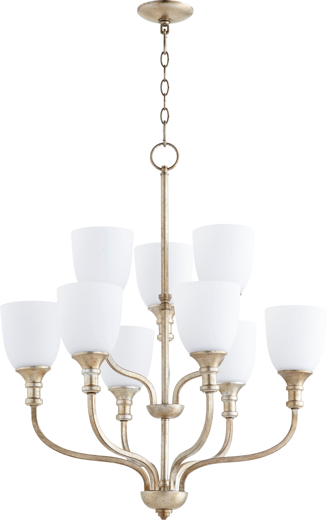 Richmond 9 Light Chandelier - Aged Silver Leaf