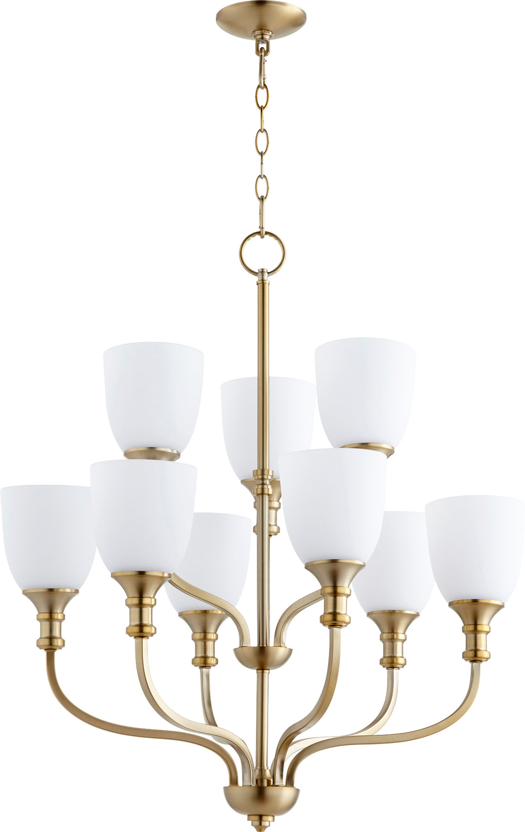 Richmond 9 Light Chandelier - Aged Brass