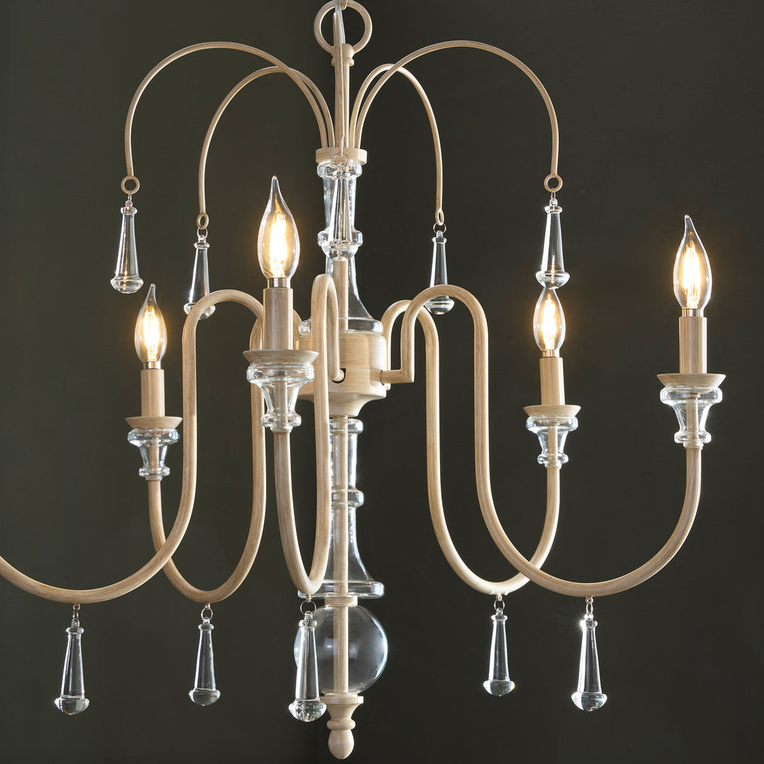 CLASICA 5-Light Chandelier - Washed Oak