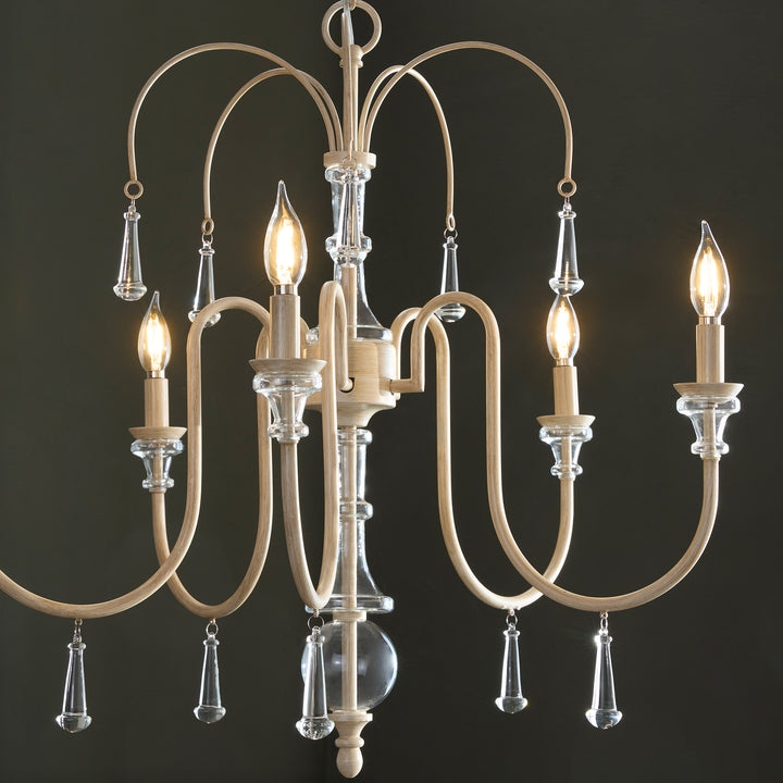 CLASICA 5-Light Chandelier - Washed Oak