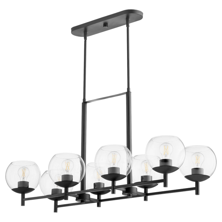 LYON 8 Light Linear Chandelier - Matte Black