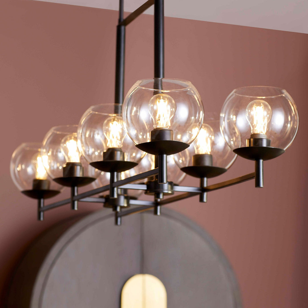 LYON 8 Light Linear Chandelier - Matte Black