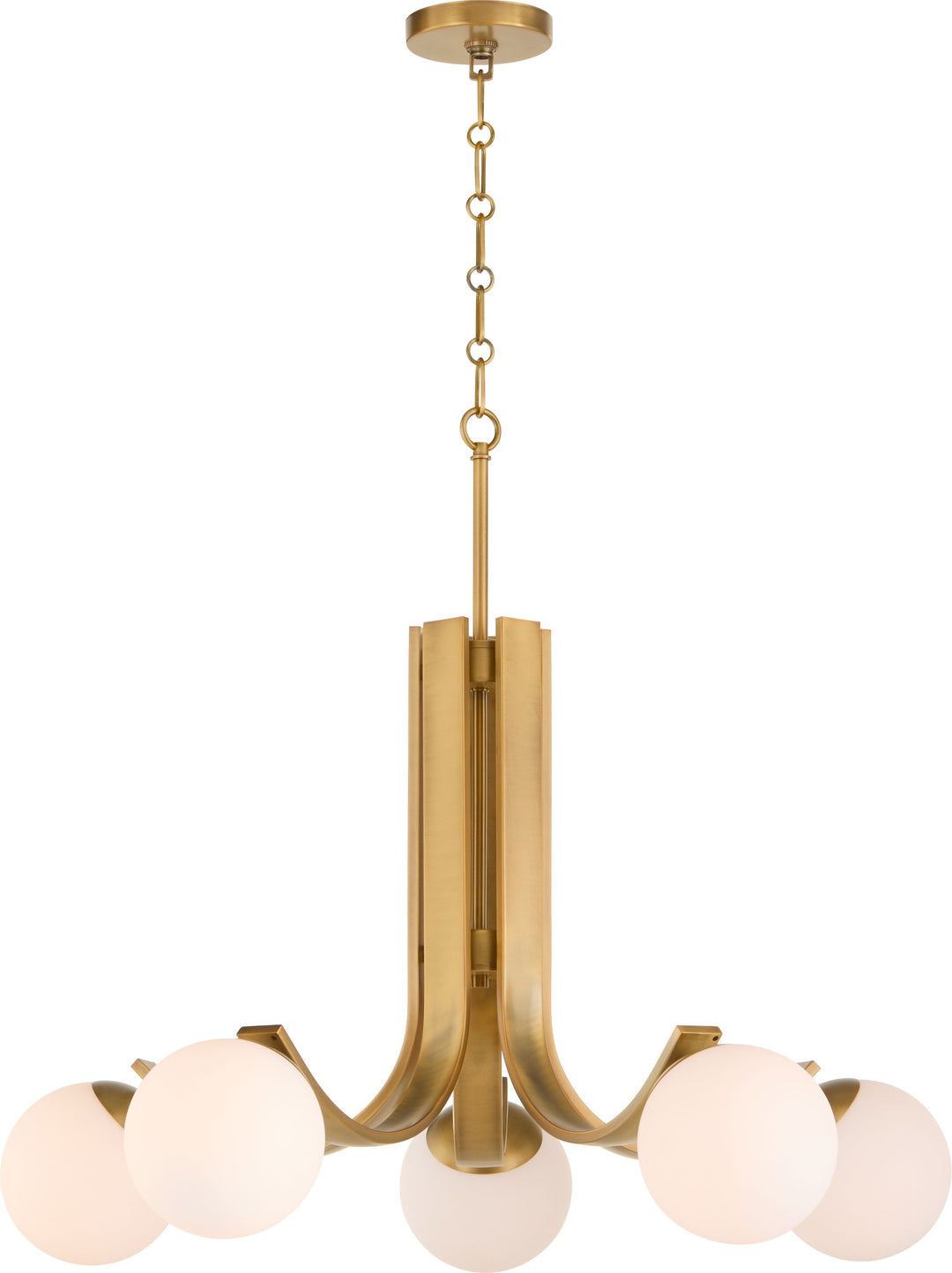 CESTA 5 Light Chandelier - Brushed Brass