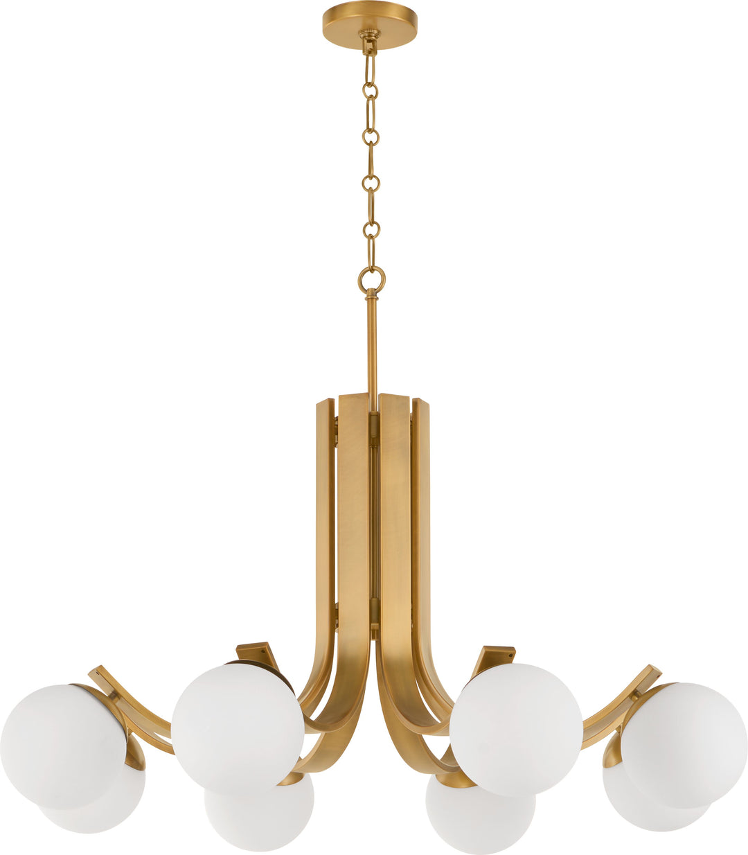 CESTA 8 Light Chandelier - Brushed Brass