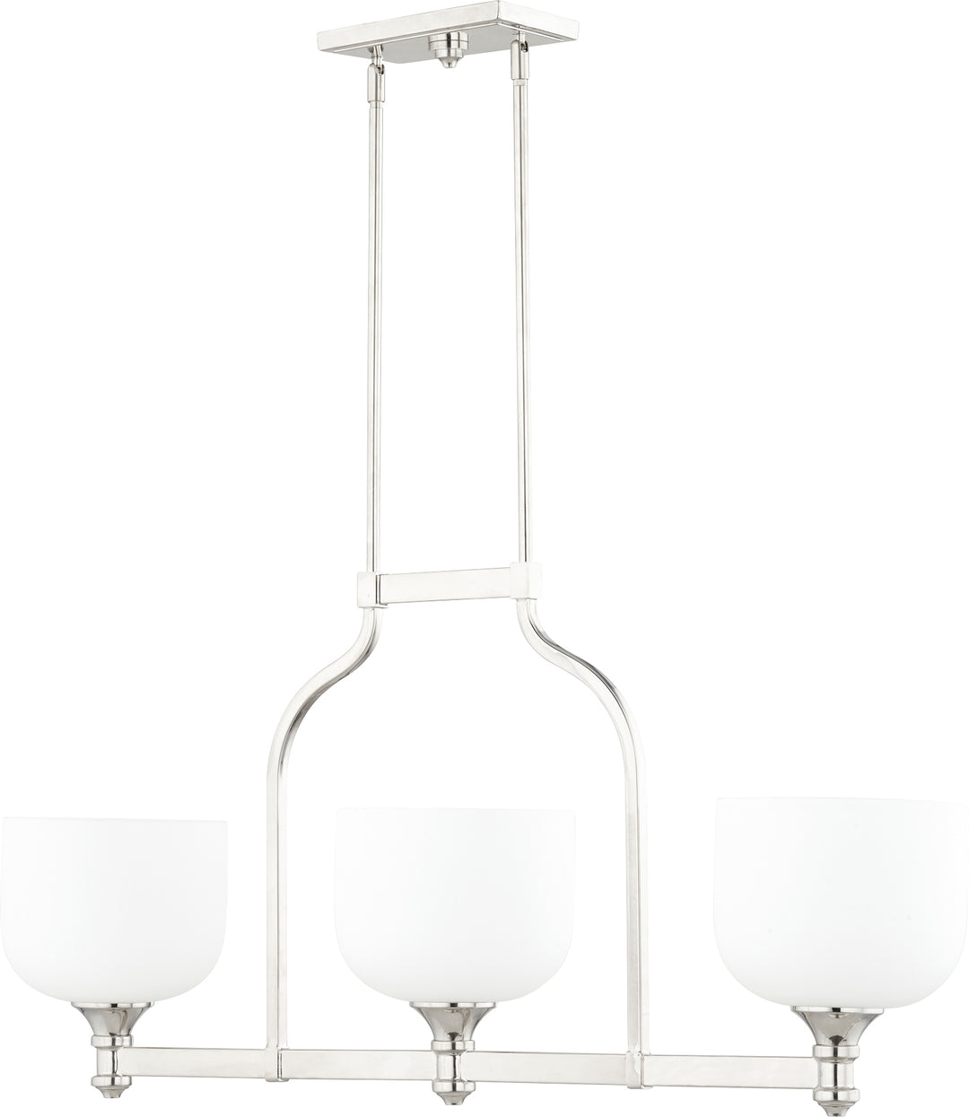 Richmond 3 Light Up Island - Polished Nickel