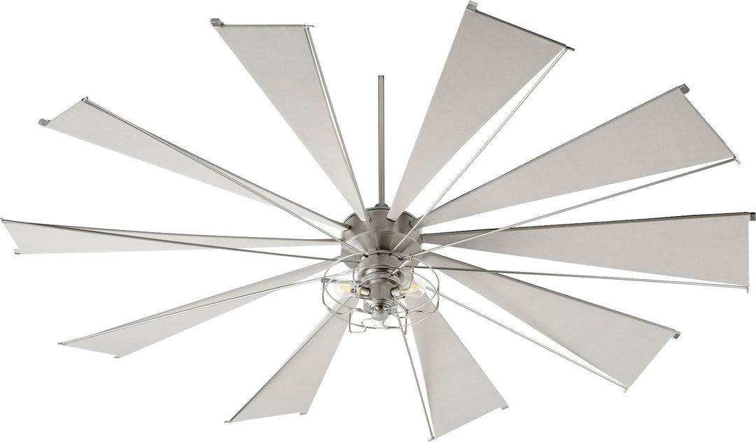 Mykonos 92-in 10 Blade Satin Nickel Transitional Ceiling Fan