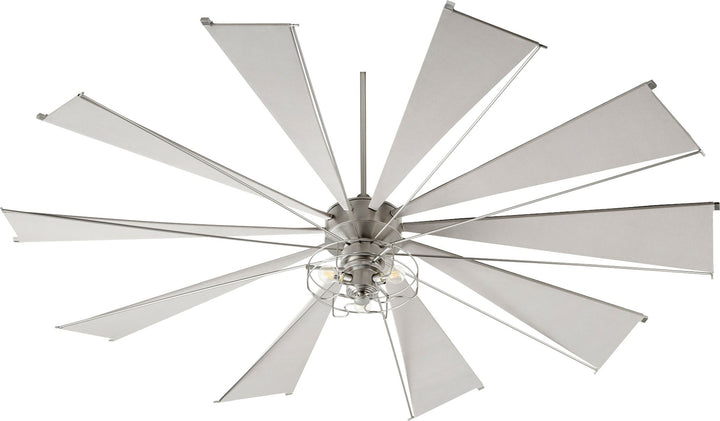 Mykonos 92-in 10 Blade Satin Nickel Transitional Ceiling Fan