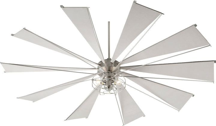 Mykonos 92-in 10 Blade Satin Nickel Transitional Ceiling Fan