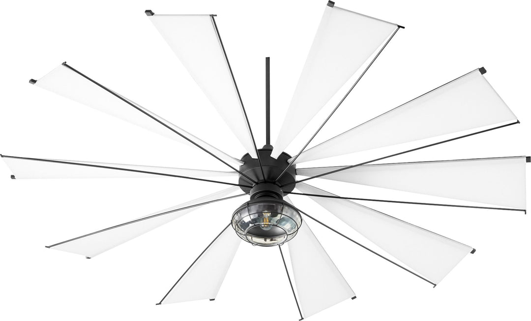 Mykonos 92-in 10 Blade Black Transitional Ceiling Fan - Textured Black